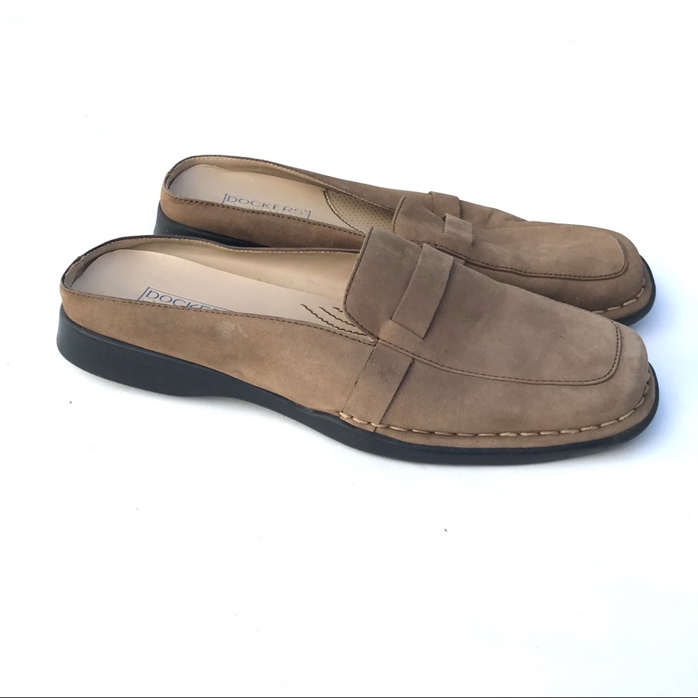 Dockers Women’s leather slides flats Tan Sz 8